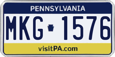 PA license plate MKG1576