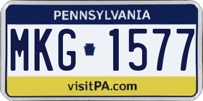PA license plate MKG1577