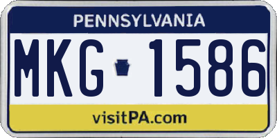 PA license plate MKG1586