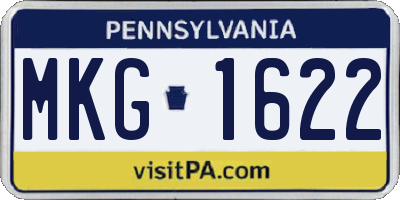 PA license plate MKG1622