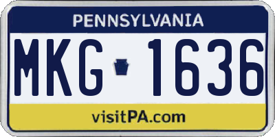 PA license plate MKG1636