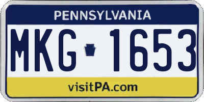 PA license plate MKG1653
