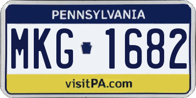 PA license plate MKG1682