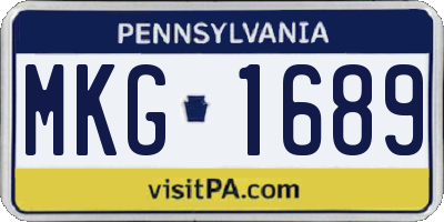 PA license plate MKG1689
