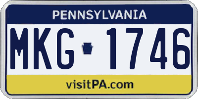PA license plate MKG1746