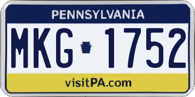PA license plate MKG1752