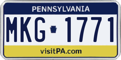 PA license plate MKG1771