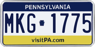 PA license plate MKG1775