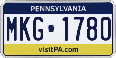 PA license plate MKG1780