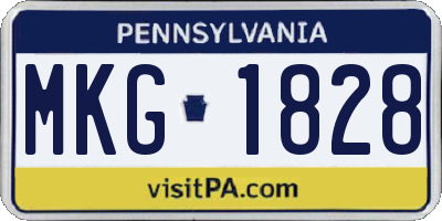 PA license plate MKG1828