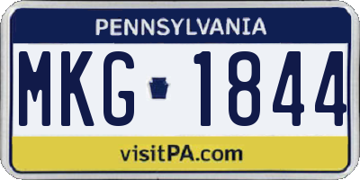 PA license plate MKG1844
