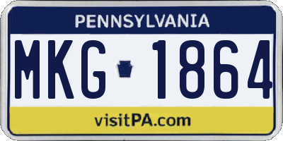 PA license plate MKG1864