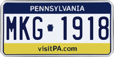 PA license plate MKG1918