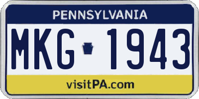 PA license plate MKG1943