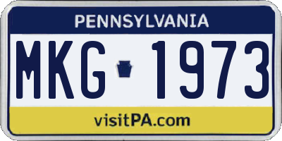 PA license plate MKG1973