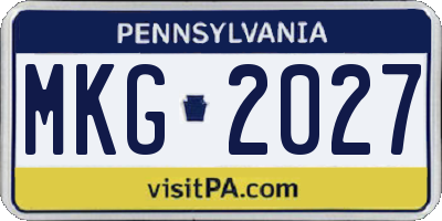 PA license plate MKG2027