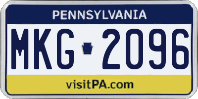 PA license plate MKG2096