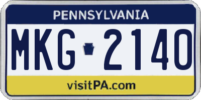 PA license plate MKG2140