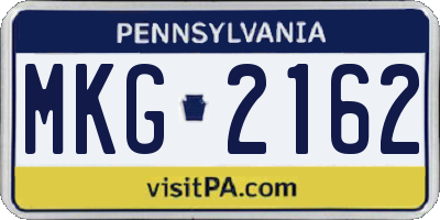 PA license plate MKG2162