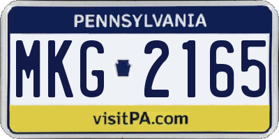 PA license plate MKG2165