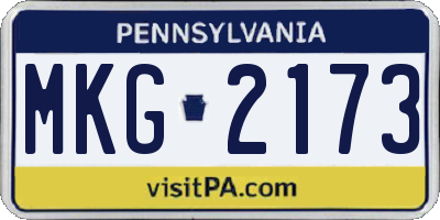 PA license plate MKG2173
