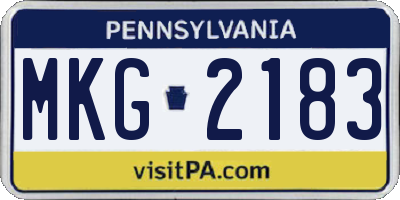 PA license plate MKG2183