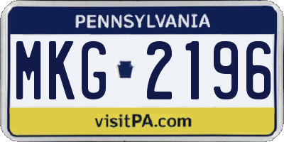 PA license plate MKG2196