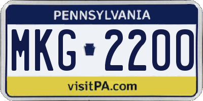 PA license plate MKG2200