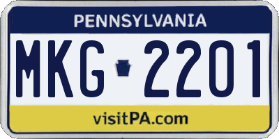 PA license plate MKG2201