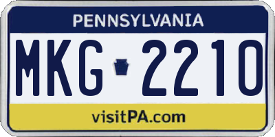 PA license plate MKG2210