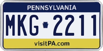 PA license plate MKG2211