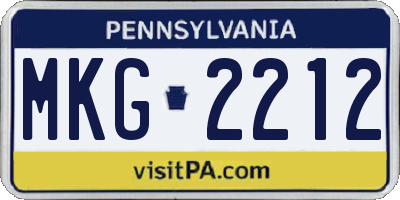 PA license plate MKG2212