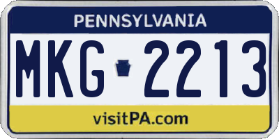 PA license plate MKG2213