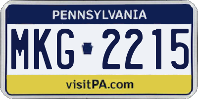 PA license plate MKG2215