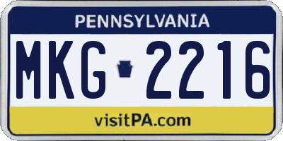 PA license plate MKG2216