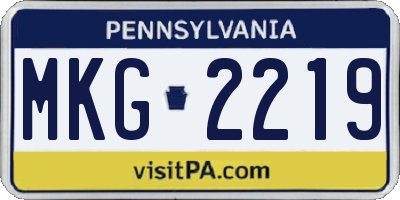 PA license plate MKG2219