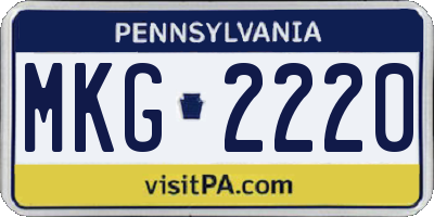 PA license plate MKG2220