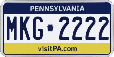 PA license plate MKG2222