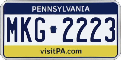 PA license plate MKG2223