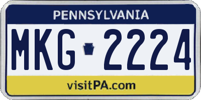 PA license plate MKG2224