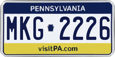 PA license plate MKG2226