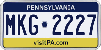 PA license plate MKG2227