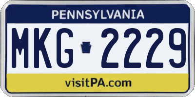 PA license plate MKG2229