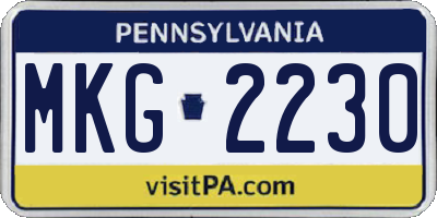PA license plate MKG2230