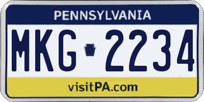 PA license plate MKG2234