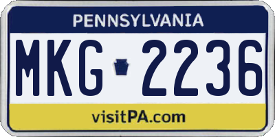 PA license plate MKG2236