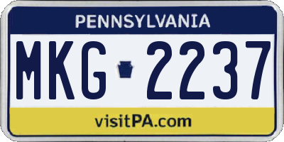PA license plate MKG2237