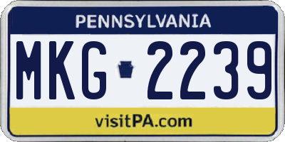 PA license plate MKG2239