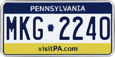 PA license plate MKG2240