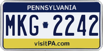 PA license plate MKG2242